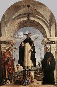 CIMA da Conegliano St Peter Martyr with St Nicholas of Bari, St Benedict and an Angel Musician dfg oil on canvas